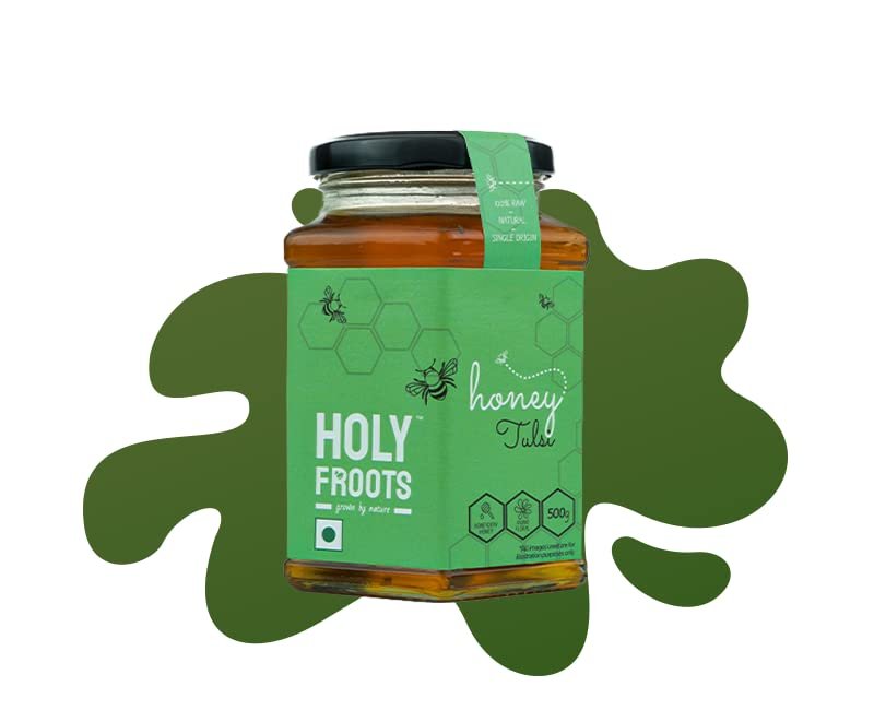 Holyfroots Tulsi Honey, | 100% Raw, Natural, Single Origin | No Sugar Adulteration (500g)