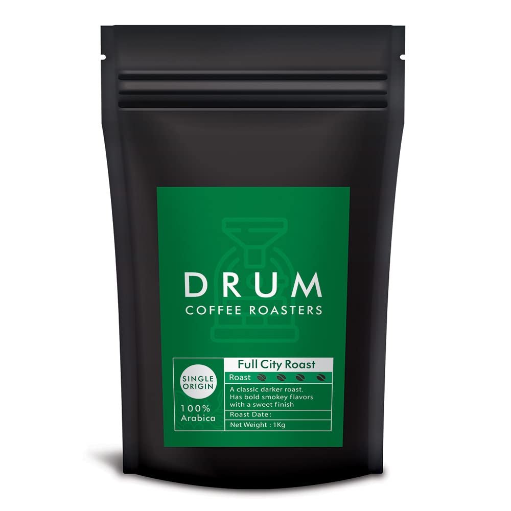 1 kg Dark Roast Coffee Beans for Espresso | Drum Coffee Roasters | Single Origin 100% Arabica Beans | For Delicious Espresso and Milk based Coffee