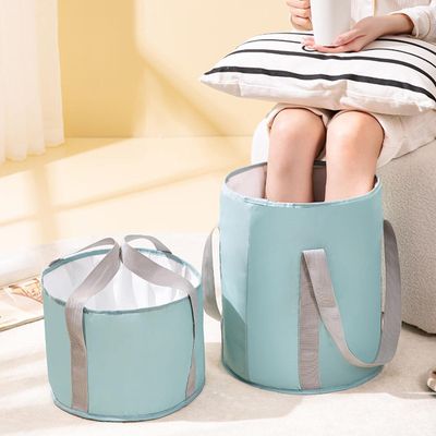 CALANDIS Foldable Basin Washbasin with Handle Bath Bag Foot Soaking Bag for Gardening Blue