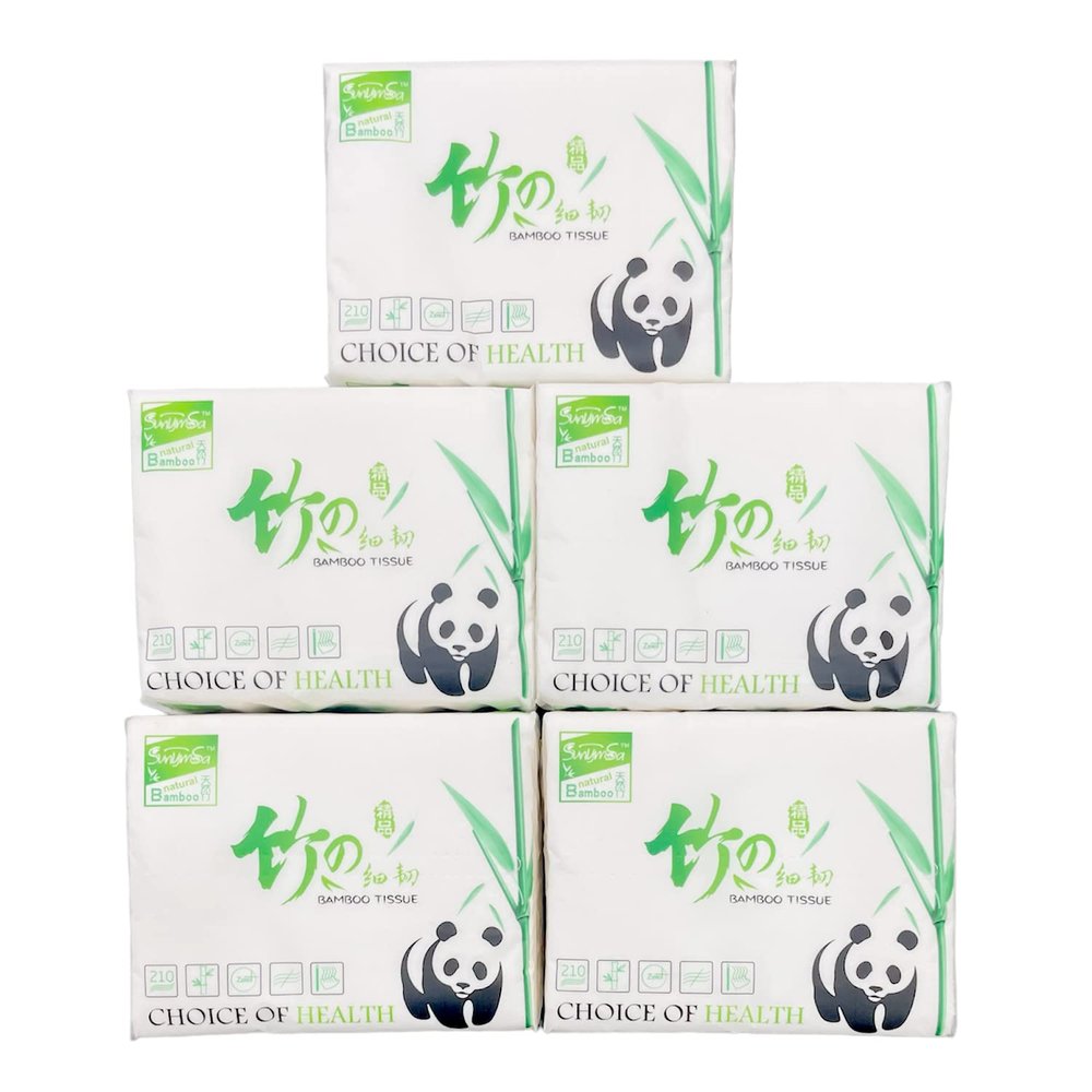 Orange Paper 3 Ply bamboo pulp Facial Tissue Soft Pack, Car Tissue Refill, Disposable Facial Tissues, Face Towel, Tissues Travel Size Pack for Car, 70 pulls per pack (Pack of 5)