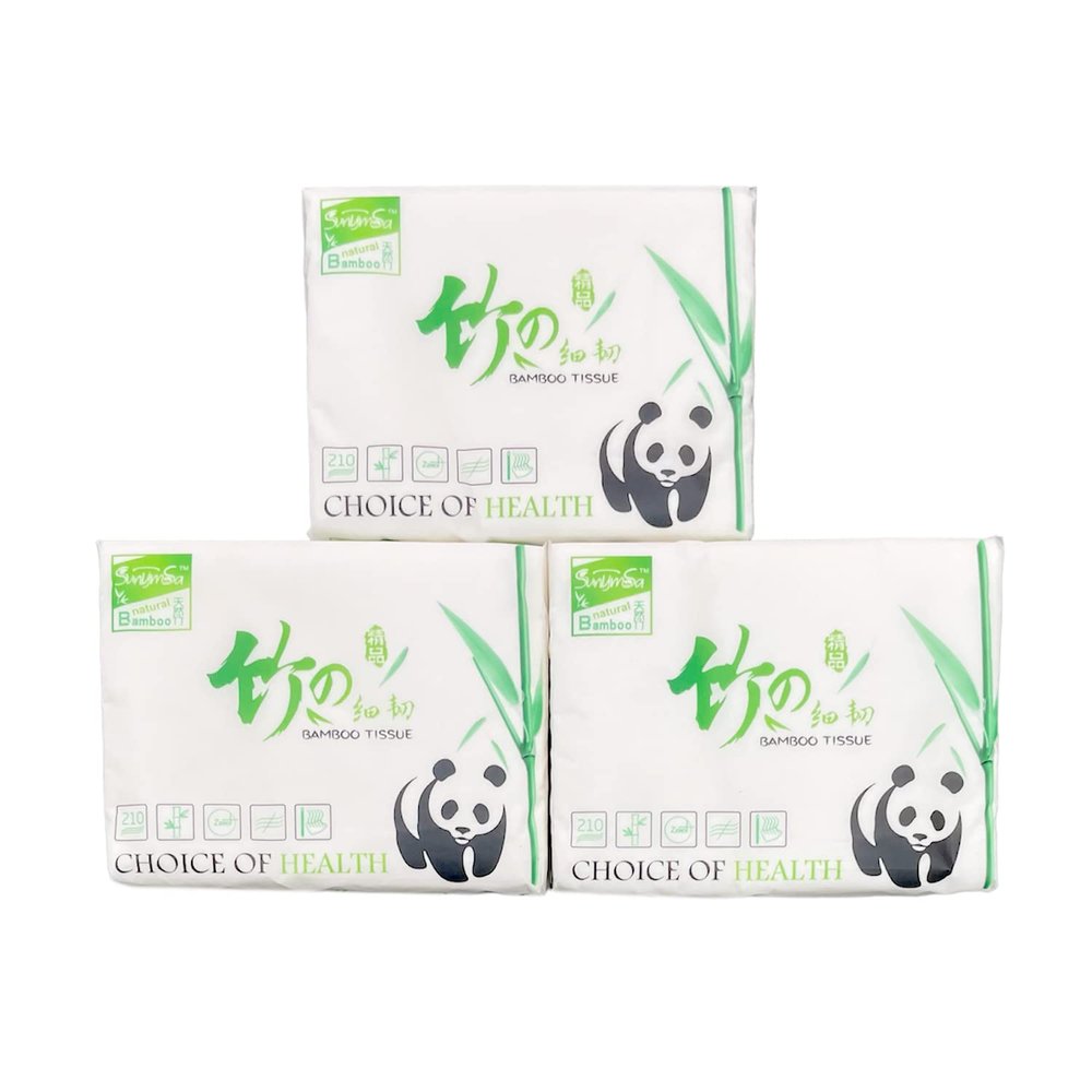 Orange 3 Ply Bamboo Pulp Facial Tissues - Soft Pack, Car Refill, Face Towels, Travel Size - 70 Pulls per Pack (Box of 3)