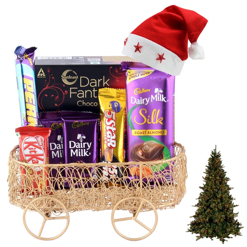 SFU E Com Buggy Basket Gift with Silk Roast Almond| Premium Christmas Chocolate Gift Hamper | 658