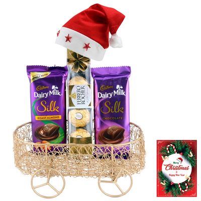 SFU E Com Premium Chocolate Gift| Premium Christmas Chocolate Gift Hamper | Christmas Cap & Christmas Card | 628