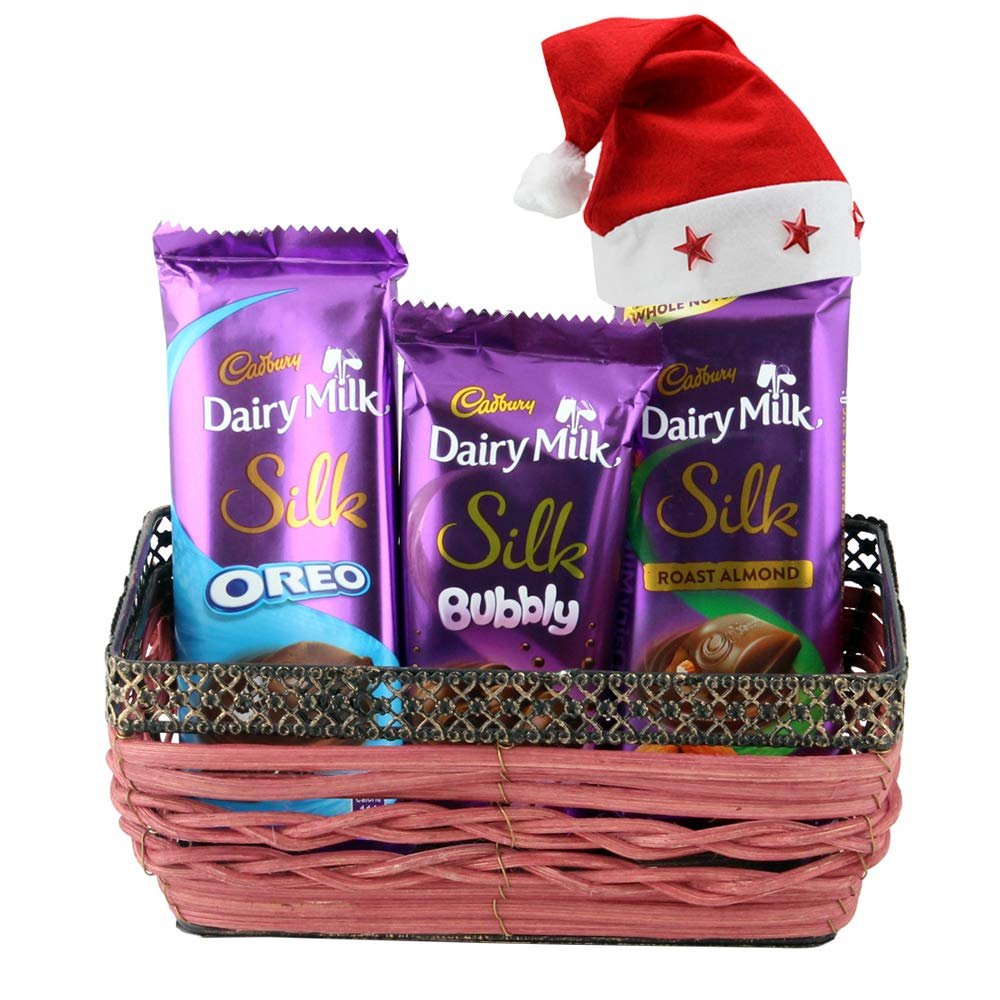 SFU E Com Delightful Chocolate Gift Hamper| Premium Christmas Chocolate Gift Hamper | Chocolate Gift with Christmas Cap | 741