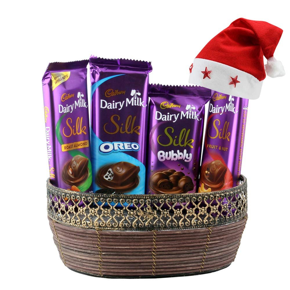 SFU E Com Creamy Silk Chocolate Hamper| Premium Christmas Chocolate Gift Hamper | Chocolate Gift with Christmas Cap | 737