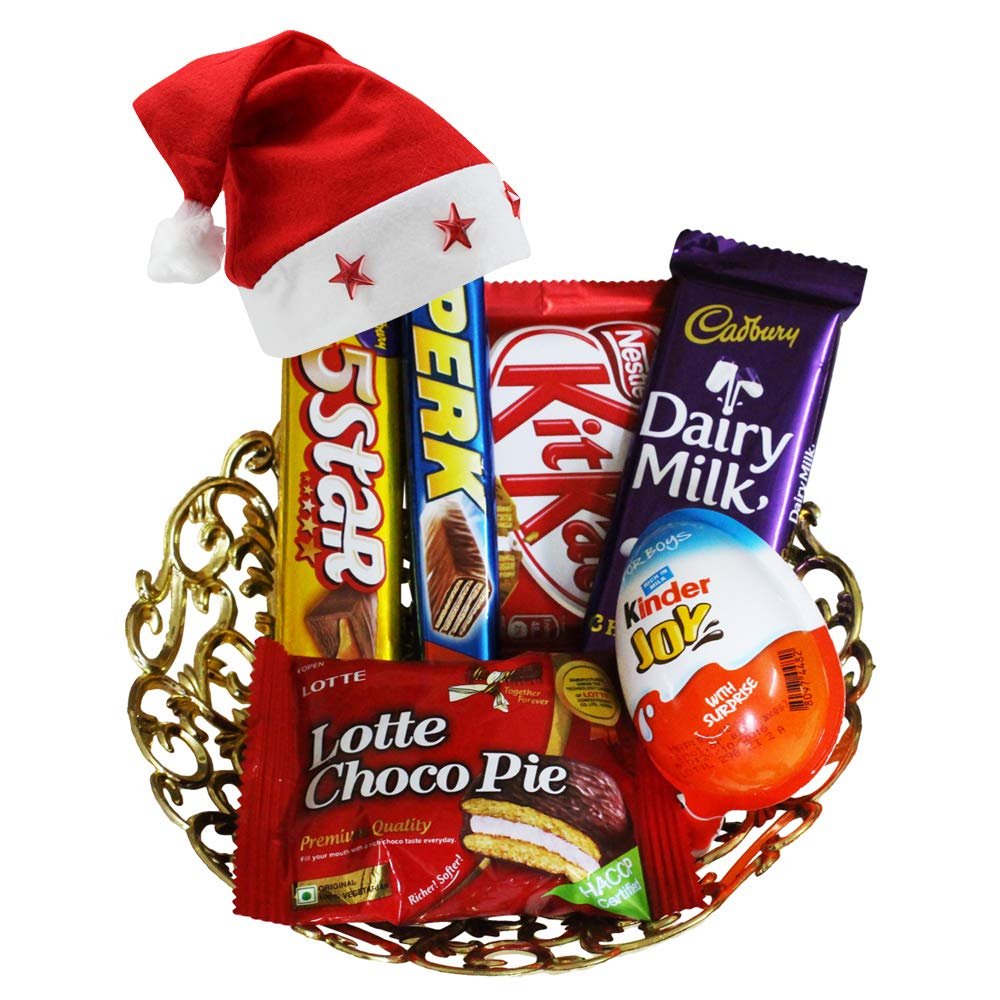 SFU E Com Delectabale Chocolate Gift Hamper| Premium Christmas Chocolate Gift Hamper | Chocolate Gift with Christmas Cap | 151