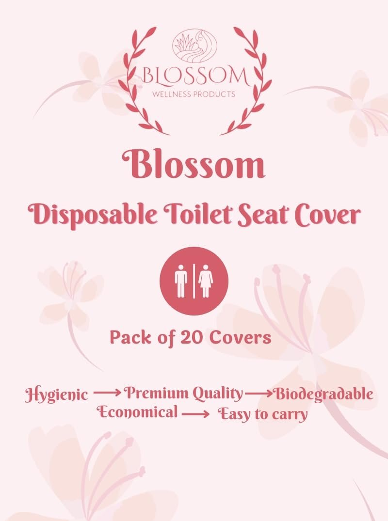 Blossom Disposable Toilet Seat Cover, Toilet Paper Pad Portable Seat Cover Fold Toilet Cover Dispensers for Public Toilet, Easy to Dispose & Eco-Friendly(Pack of 20)