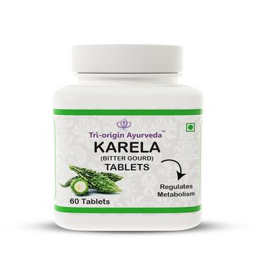 Tri-Origin Ayurveda Karela (Momordica Charantia/Bitter Gourd) Tablets, 60 Tabs