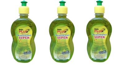 SAFE PLUS Dish wash Concentrate Lemon Extra Strong Formula 1 Drop Powerful Premium Gel 500 Ml 0.5 Liter Packs Of 3