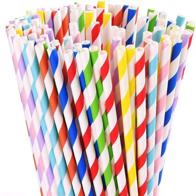 Amit Marketing Paper Straws I Biodegradable, Disposable, & Eco-Friendly I Pipe for Juices, Shakes, Smoothies, Party Supplies Decorations I 7.75Inch Long, Random Color (10 MM, 200)