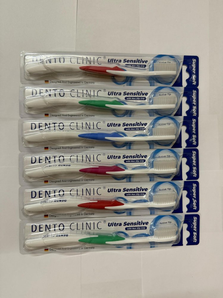 Dento Clinic Ultra Soft Care Multi Colour Toothbrush For Adults Pack Of (6)