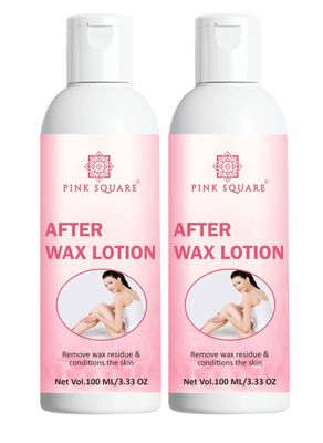 Pink Square After Waxing Lotion for Men and Women (Pack of 2, Each 100 ml)|After Wax Lotion for After Waxing, Moisturizing and Soothing for Skin After Wax Gel for Skin Repair Gel for After Wax|