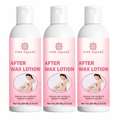 Pink Square After Waxing Lotion for Men and Women (Pack of 3, Each 100 ml)|After Wax Lotion for After Waxing, Moisturizing and Soothing for Skin After Wax Gel for Skin Repair Gel for After Wax|