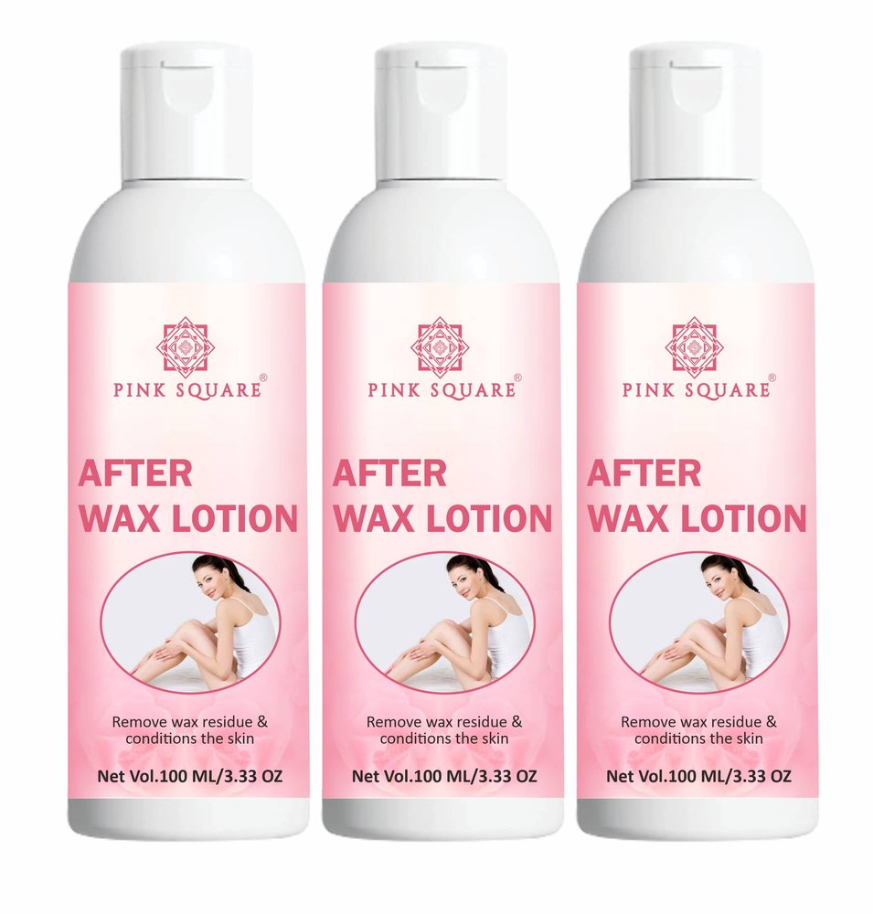 Pink Square After Waxing Lotion for Men and Women (Pack of 3, Each 100 ml)|After Wax Lotion for After Waxing, Moisturizing and Soothing for Skin After Wax Gel for Skin Repair Gel for After Wax|