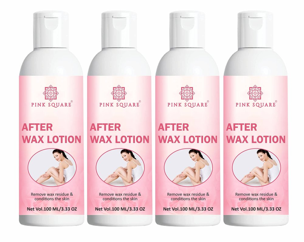 Pink Square After Waxing Lotion for Men and Women (Pack of 4, Each 100 ml)|After Wax Lotion for After Waxing, Moisturizing and Soothing for Skin After Wax Gel for Skin Repair Gel for After Wax|
