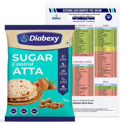 Diabexy Atta Sugar Control for Diabetes1kg with Glycemic Load Counter Chart