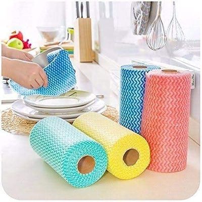 STARDOM MART Kitchen 3 Ply Kitchen Roll Cleaning Wipes Washable Cleaning, Super Absorbent Reusable Tissue Roll 100Pulls Pack of 2