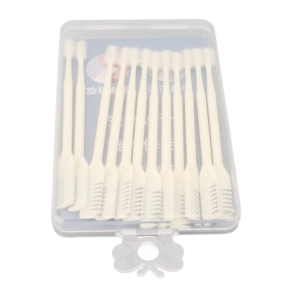 zjchao 12pcs 360 Rotating Manual Nose Hair Trimmer, Stainless Steel Portable Rotating Double Head Nose Hair Plucker for Women and Men, Nose Hair Trimmer
