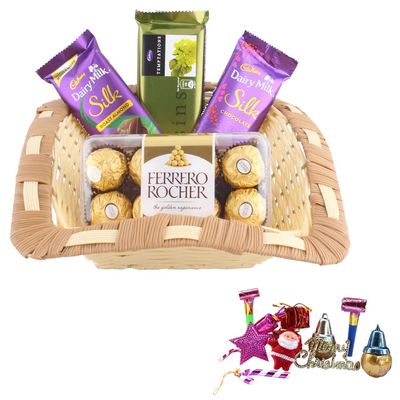 SFU E Com Cute Teddy with Silk Chocolates| Premium Christmas Chocolate Gift Hamper | Christmas Kit with Chocolate Hamper | 484