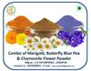 A D Food & Herbs Combo of Butterfly Pea Flower/Marigold/Chamomile Flower Powder Aromatic Edible for Homemade Lattes, Tea Blends, Bath Salts, Face packs & Body packs (50 GMS x Pack of 3) view 2