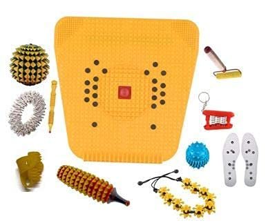 ACP Massager Manual Tools Kit Combo with Full Body Power Roller Powermat 2000 With Pyramids Magnets Thai Massage Stick, Magnetic Wooden Roller for Stress Relief