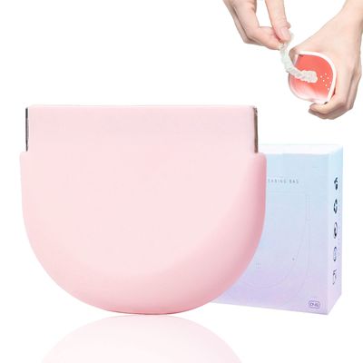 Pink Cute Retainer Case with Vent Holes Food Grade Silicone Retainer Cleaner Case Dental Retainer Holder Case with Lanyard Slim Cool Thin Container Braces Case for Girls Women Kids Boys Men Portable Travel Denture Mouth Guard Aligner Case