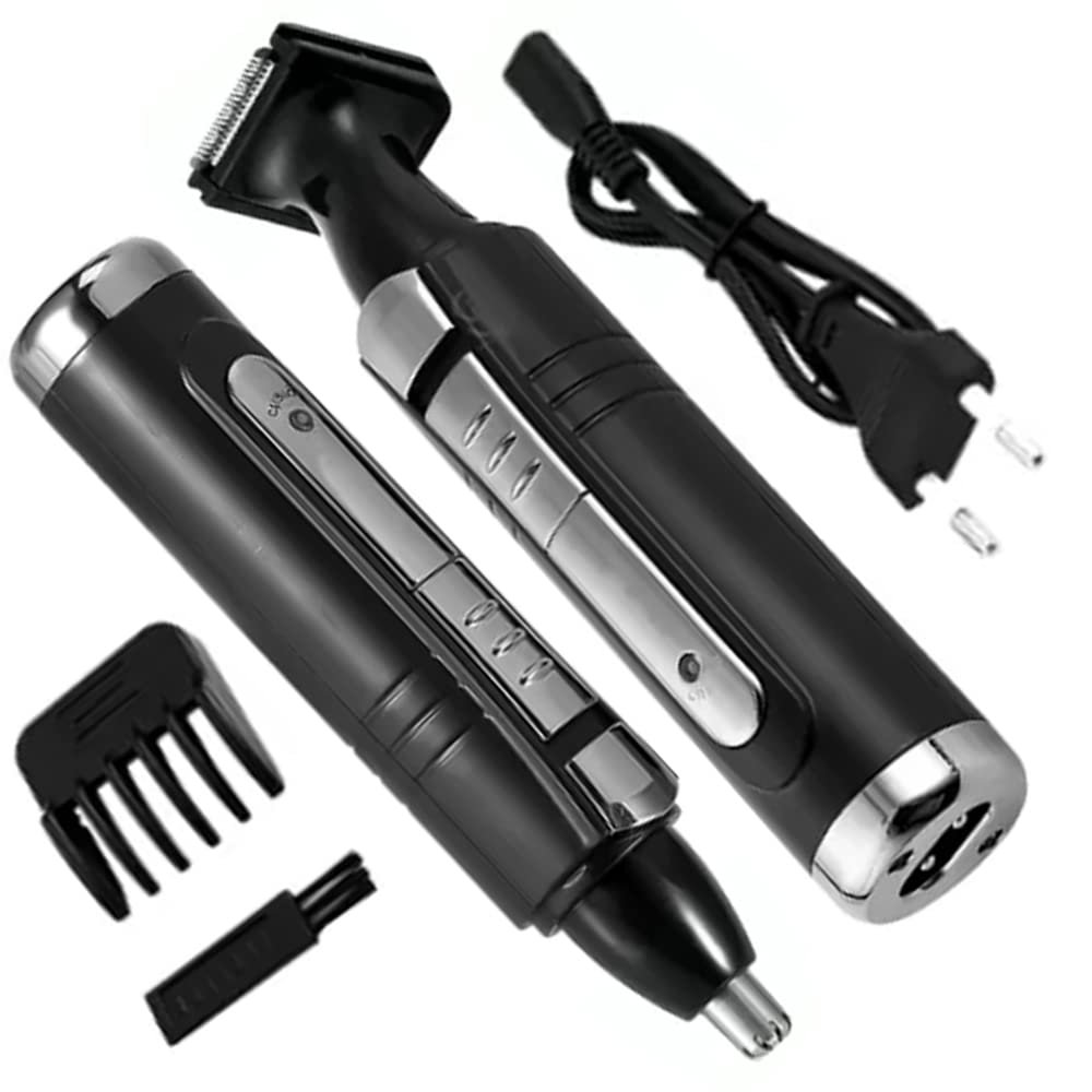 CAREING New 2in 1 Rechargeable Smooth Nose Ear Hair Removal Cum Sideburn Moustache Grooming Kits For Unisex Adults (Pack Of 1)