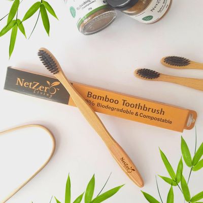 Bamboo Tooth Brush | Eco Friendly | Biodegradable | DENTAL CARE | WAVE I PACK OF 5