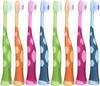 55Dental Kids Toothbrush Set of 8  Soft Giraffe Toothbrush for Kids 3-12. Easy-Grip, Bristle Cover, Self-Standing & Splited Bottom for Cup Rim. by Lix, 4 Colors view 1