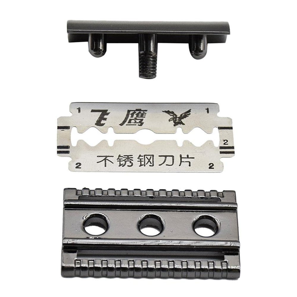 T.O.G. Zin Alloy Men Double Edge Safety Shaving Razor Beard Grooming Tool Black