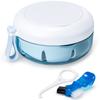 Leak Proof Denture Cup Kit Portable Retainer Case Perfect for Travel, Denture Case Container Cleaning Care for Dentures Aligner Mouth Guard with Denture Brush, Strainer, Removal Tool and Mirror, view 1
