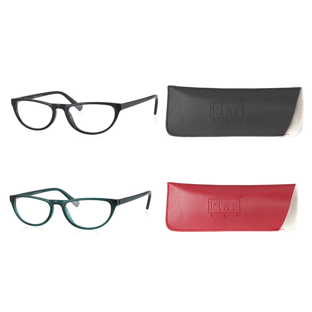 klar Eye Cat Eye Reading Glasses For Women Mobile and Computer reading glasses Anti reflection Scratch resistant reading glasses Powers from +0.75 to +3.50 (K-3022+1.5-P2_BL_BR)