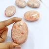 9Dzine Natural Polished Sunstone Palm Stones Crystal, Oval Shape Gemstone For Relaxation, Meditation, Protection, and Reiki Healing, Anxiety Stress Relief Cabochon Stone (1 Piece) view 4