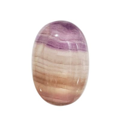 9Dzine Natural Polished Multi-Fluorite Palm Stones Crystal, Oval Shape Gemstone For Relaxation, Meditation, Protection, and Reiki Healing, Anxiety Stress Relief Cabochon Stone (1 Piece)