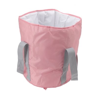 Foldable Foot Tub, Double Layer Collapsible Foot Soak Tub Thickened Portable for Outdoor (Pink)