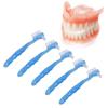 Jaerb Adult Denture Manual Brush, Safe Soft Hair False Teeth Brush Plaque Removal Double Sided For Daily Life (Blue), 1 count view 2