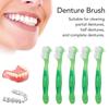 Denture Brush, Safe Soft Hair False Teeth Brush Plaque Removal Double Sided for Daily Life (Green) view 3