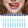 Tongue Brush, Tongue Cleaner Long Handle for Adults (Blue) view 2