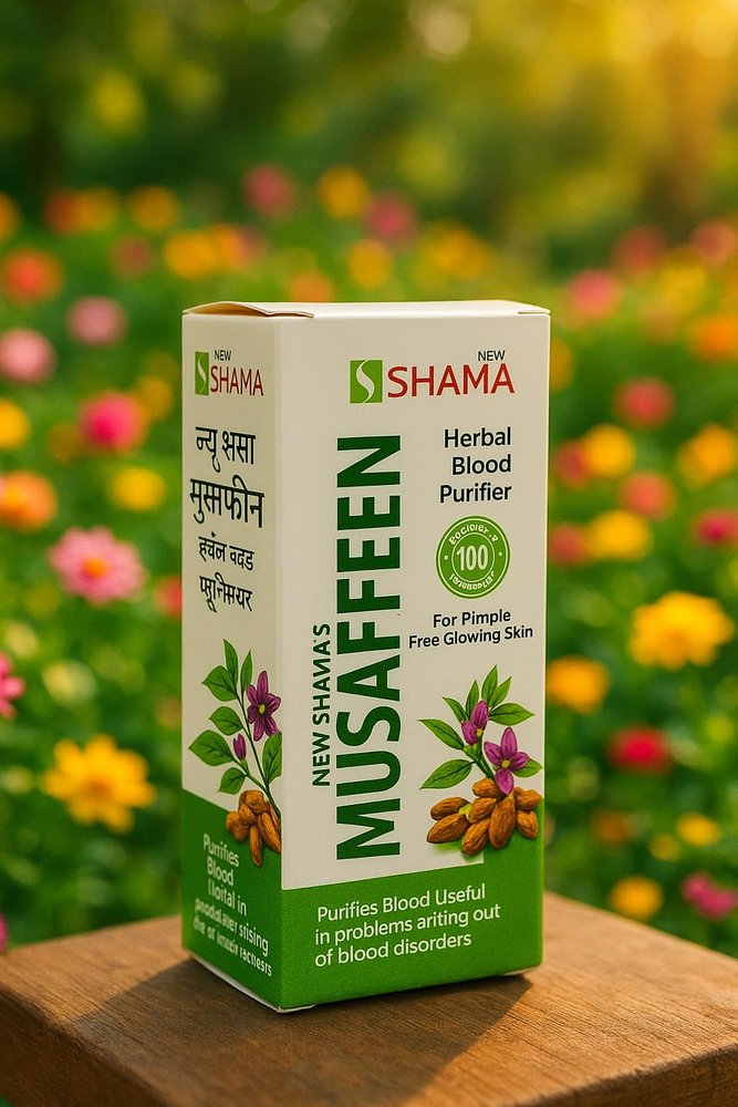 New Shama Musaffeen Syrup (200ml Each Pack of 2) Natural Blood Purifier & Fairness Face Skin Blemish Control Dark Spot Correction Brightening