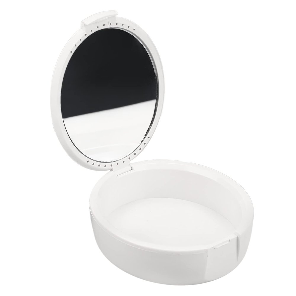 Denture Case, Denture Container Durable PP Safe Odorless Easy To Clean for Denture (White)
