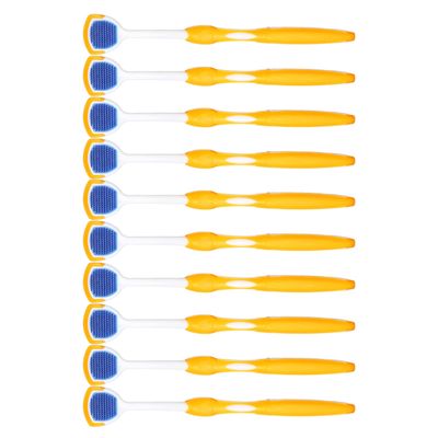 Tongue Brush, Breath Freshening Flexible Control Ergonomic Design Tongue Scraper for Mouth orange