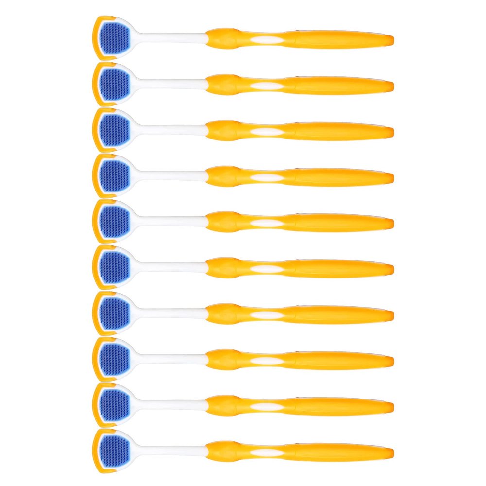 Tongue Brush, Breath Freshening Flexible Control Ergonomic Design Tongue Scraper for Mouth orange