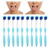 Tongue Scraper, 10 Pcs Tongue Cleaner Brush Oral Cleaning Tool Ergonomic Design Long Handle for Adults Blue view 2