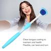 Tongue Scraper, 10 Pcs Tongue Cleaner Brush Oral Cleaning Tool Ergonomic Design Long Handle for Adults Blue view 3
