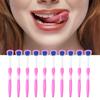 Tongue Scraper, 10 Pcs Tongue Cleaner Brush Oral Cleaning Tool Ergonomic Design Long Handle for Adults Pink view 2