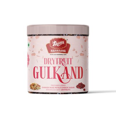 MAHARANA Natural Organic Dryfruit Gulkand - Prepared Using Sun Cooked Indian Damask Rose & Rock Sugar Along With Dryfruits You Take Your Desserts And Drinks (1pcs)