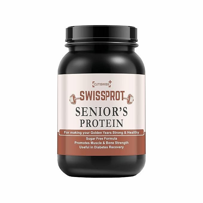 CUTISWISS Protein Powder Supplement for Senior Citizens | Protein Powder for Elders, 40+ & Old Age Men & Women For Muscles & Bone Strength, With Protein Blend - Vanilla Kulfi Flavor | 1 Kg