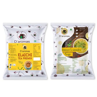D'aromas Cardamom Premix Tea & Lemon Coriander Soup Premix 500gx2, Instant Tea & Soup Premix, Suitable for Winter Season