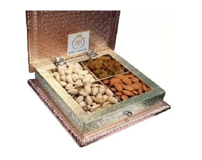 AESTHETIC HUB GIFT BOX ALMONDS, CASHEW, PISTA&RAISINS Gift Boxes with Dry Fruits - 4 Part, Mix Dry Fruit combo Pack (4 x 75 g)