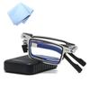 Nathgra Unbreakable Evolved Folding Reading Glasses For Women Men Blue Light Blocking Anti UV Eyestrain Foldable Portable Compact Readers with Flat Hard Case Pocket Computer glasses (2.5 x) view 1
